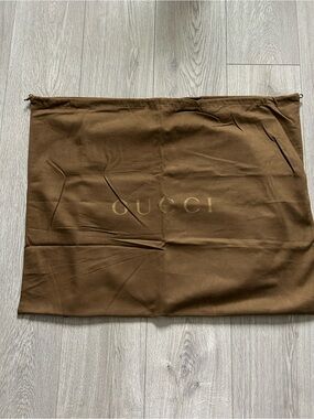 Gucci Brown Fabric Dust Bag with Gold Logo, Big Size